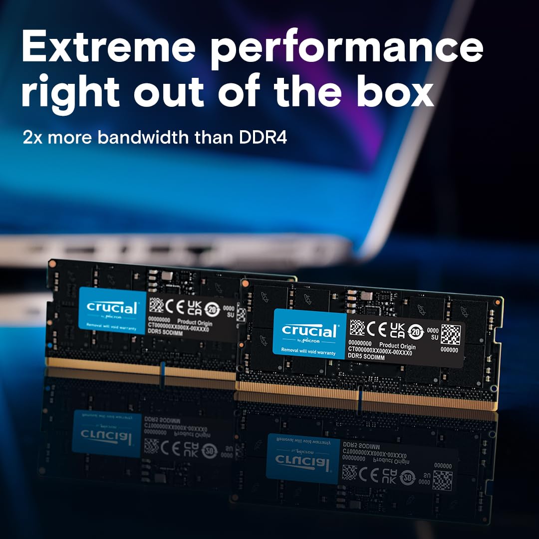 Foto 3 pulgar | Memoria: Ram Crucial, 32 Gb, Ddr5, 4800 Mhz, Cl40, Portátil Ct32g48c40s5 - Venta Internacional.