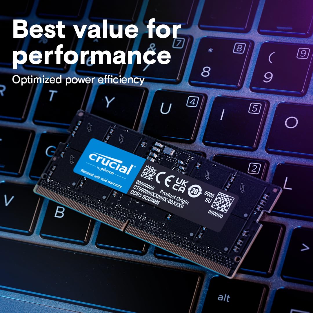 Foto 6 pulgar | Memoria: Ram Crucial, 32 Gb, Ddr5, 4800 Mhz, Cl40, Portátil Ct32g48c40s5 - Venta Internacional.