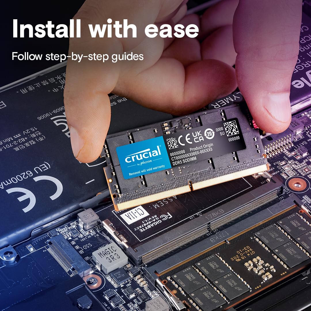 Foto 7 pulgar | Memoria: Ram Crucial, 32 Gb, Ddr5, 4800 Mhz, Cl40, Portátil Ct32g48c40s5 - Venta Internacional.