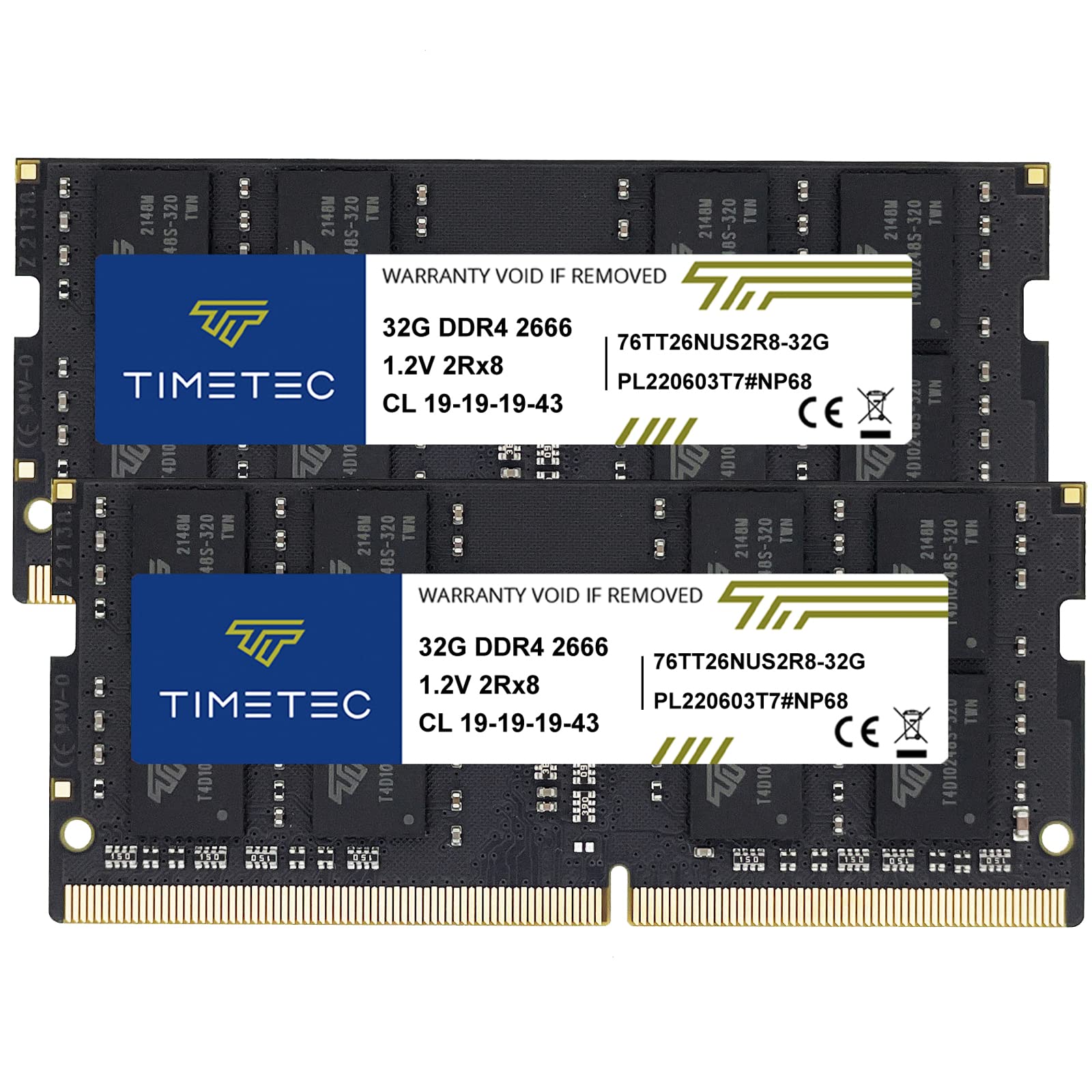 Kit De Memoria Ram Timetec De 64 Gb (2 X 32 Gb) Ddr4 2666 Mhz 260 Pines - Venta Internacional.