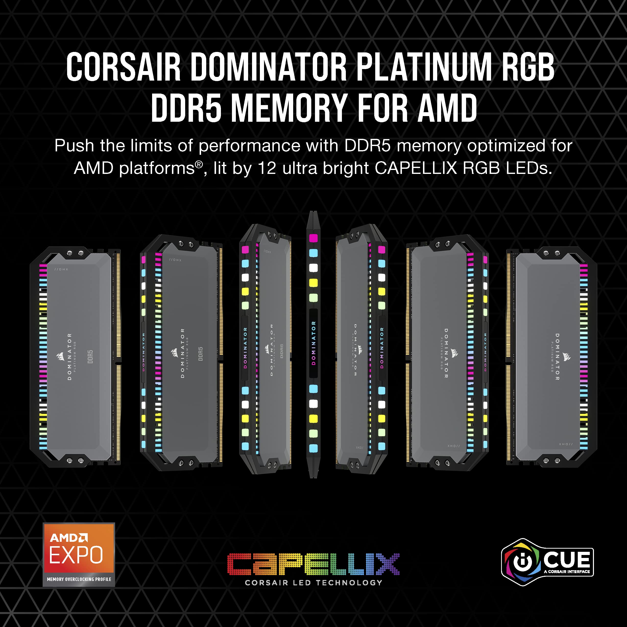 Foto 3 pulgar | Ram Corsair Dominator Platinum Rgb Ddr5 32 Gb (2 X 16 Gb) 6000 Mhz - Venta Internacional.