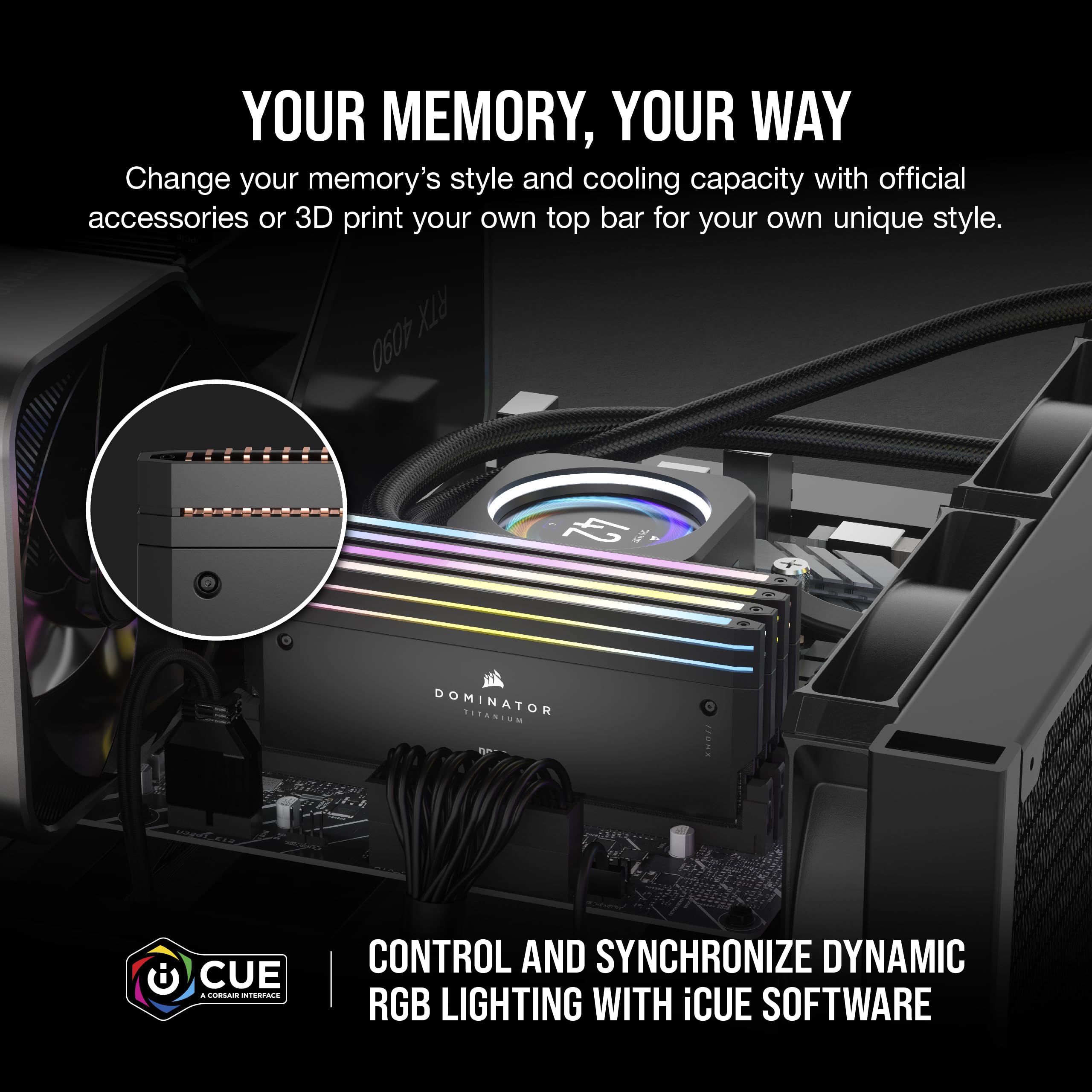 Foto 5 pulgar | Ram Corsair Dominator Titanium Rgb Ddr5 64 Gb 2x32 Gb 6600 Mhz - Venta Internacional