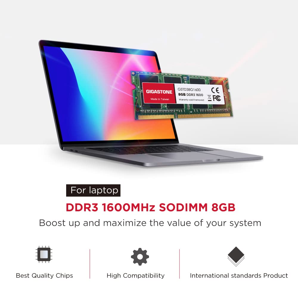 Foto 3 pulgar | Kit Ddr3 Ram Gigastone de 16 Gb 2 x 8 gb Sodimm de 1600 Mhz - Venta Internacional