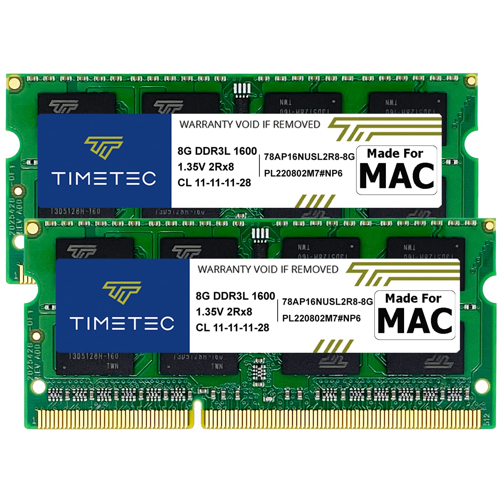 Foto 2 pulgar | Kit RAM Timetec de 16 GB (2 x 8 GB) DDR3L 1600 Mhz para Apple Mac - Venta Internacional