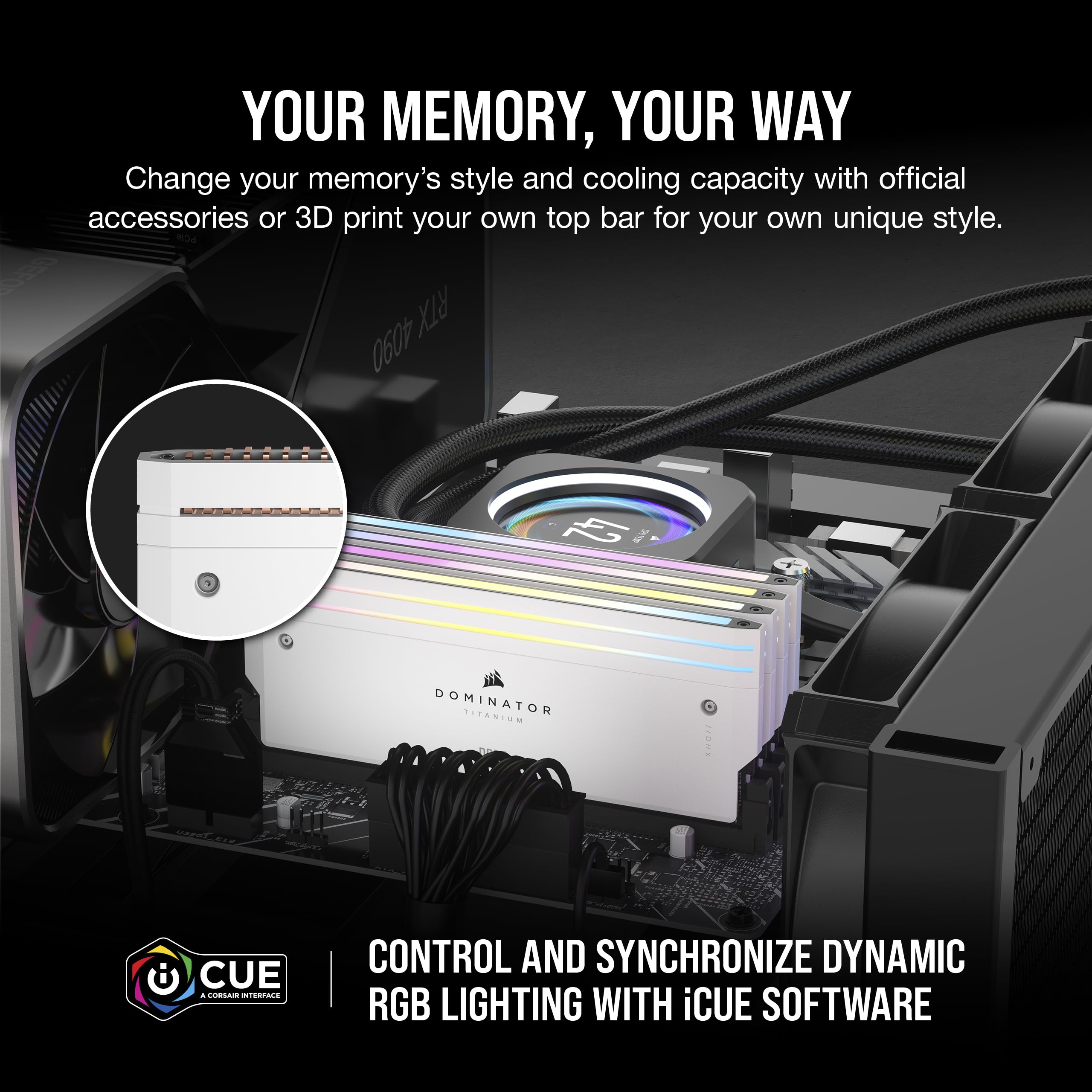 Foto 5 pulgar | Ram Corsair Dominator Titanium Rgb Ddr5 32 Gb 2x16 Gb 6000 Mhz - Venta Internacional