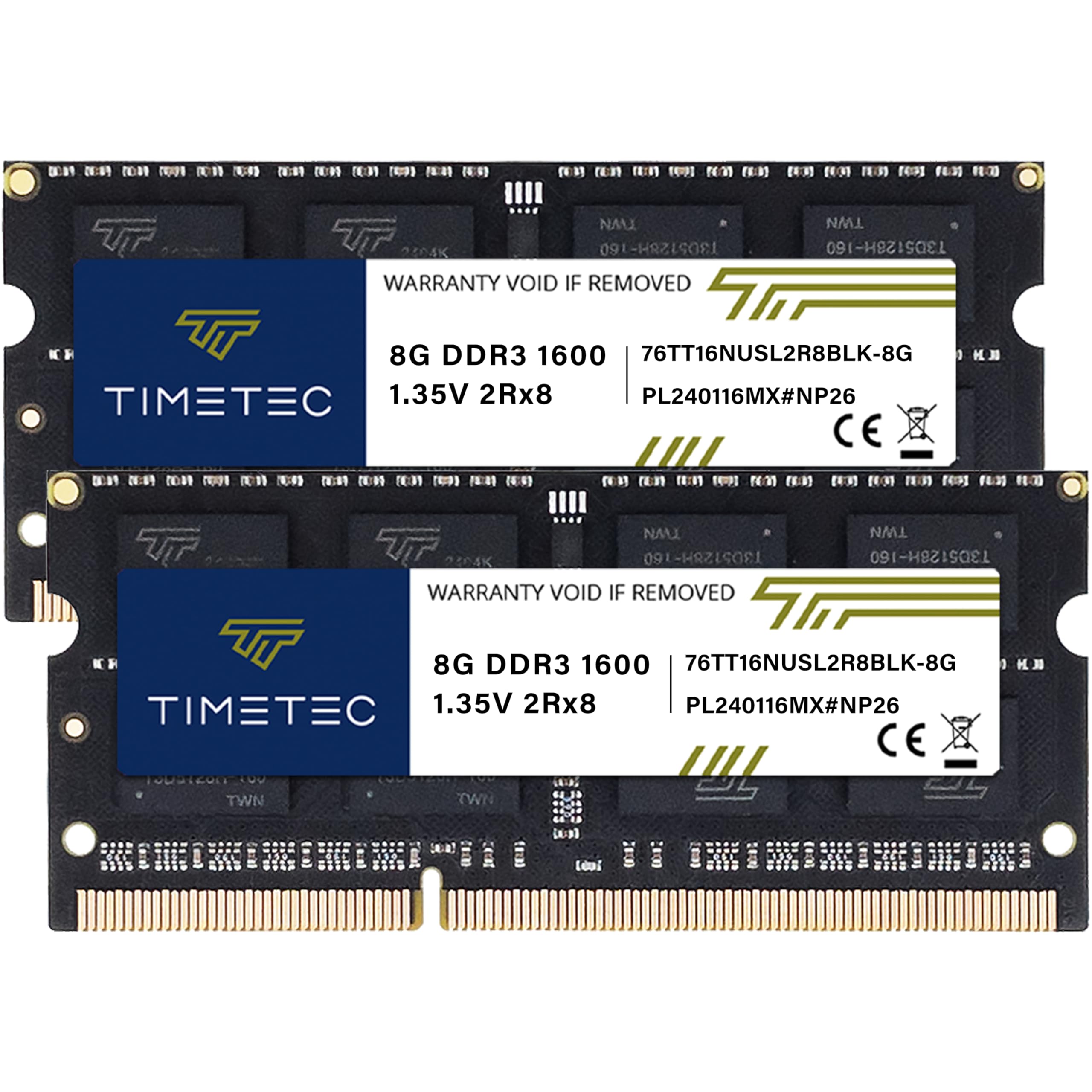 Foto 1 | Kit de Memoria Ram Timetec De 16 Gb (2 X 8 Gb) Ddr3l/ddr3 1600 Mhz - Venta Internacional