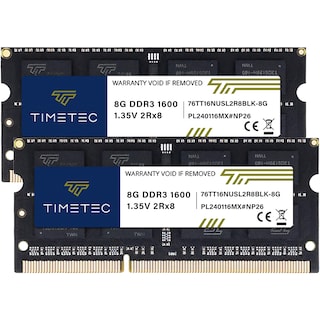 Foto 1 | Kit de Memoria Ram Timetec De 16 Gb (2 X 8 Gb) Ddr3l/ddr3 1600 Mhz - Venta Internacional