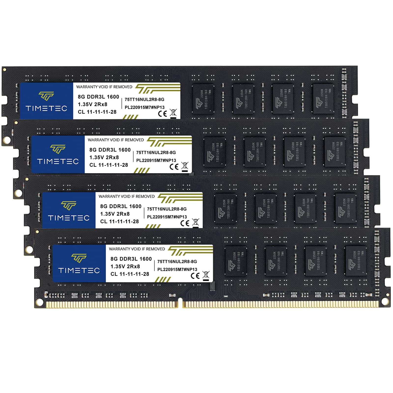 Foto 2 pulgar | Kit de Memoria Ram Timetec De 32 Gb (4 X 8 Gb) Ddr3l/ddr3 1600 Mhz - Venta Internacional