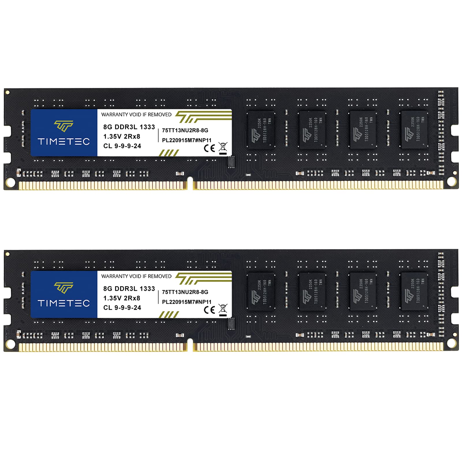 Foto 3 pulgar | Kit de Memoria RAM Timetec de 16 GB (2 x 8 GB) DDR3 1333 Mhz PC3-10600 - Venta Internacional