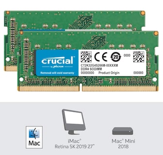Foto 2 | Kit Memory Crucial Ram De 64 Gb 2 Piezas 32 Gb Ddr4 2666 Mhz Cl19 para Mac - Venta Internacional