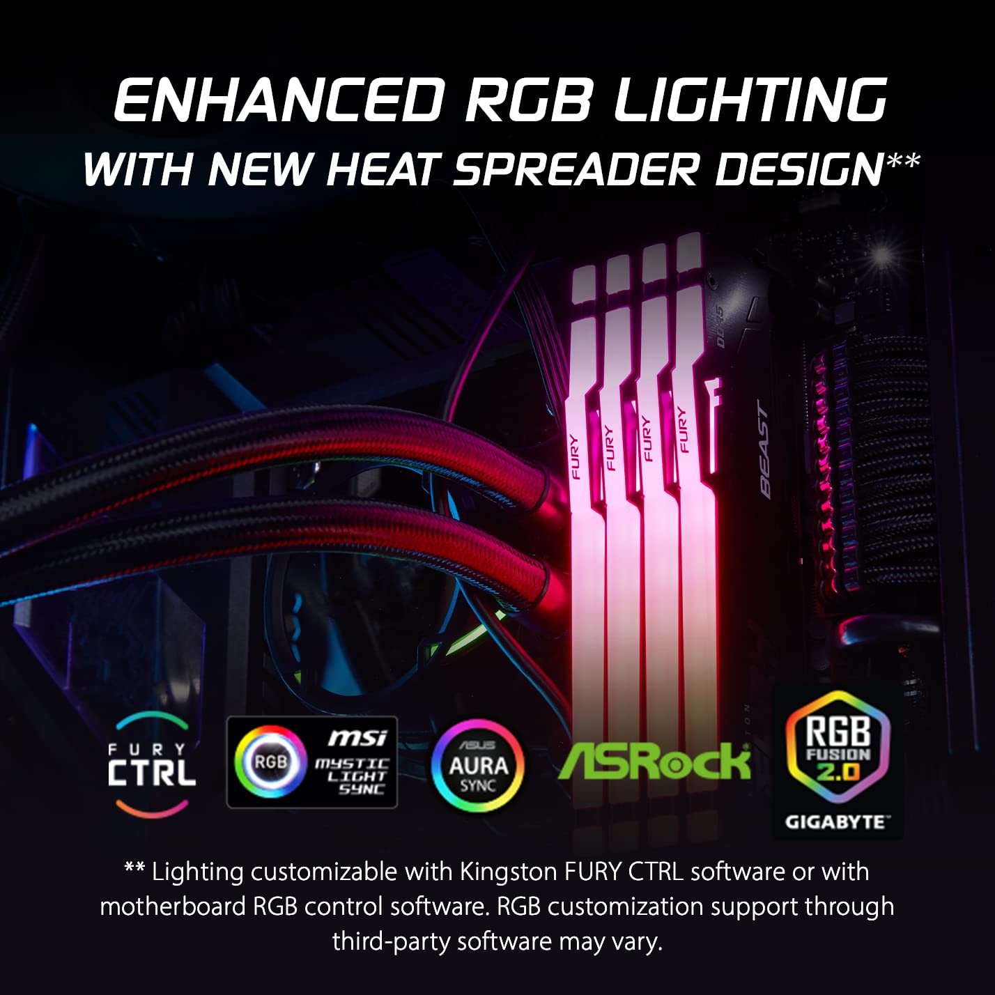 Foto 4 pulgar | Memoria Kingston Fury Beast Rgb 64 Gb 5600 Mt/s Ddr5 Cl40 - Venta Internacional.