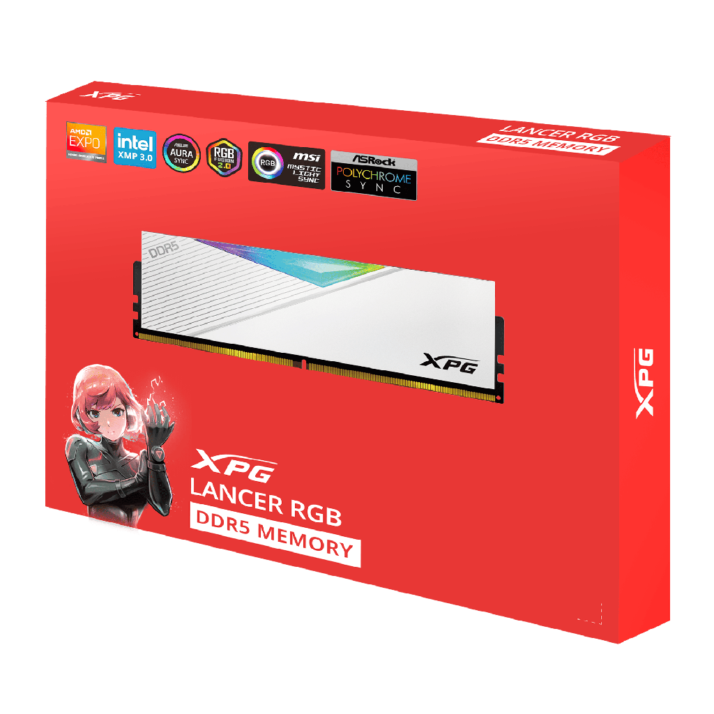 Foto 6 pulgar | Ram Adata Lancer Ddr5 32gb(2x16) 6800 Blanco Ax5u6800c3416g-dclarwh