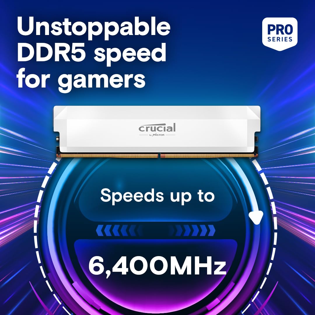 Foto 3 pulgar | Kit Ram Crucial Pro Ddr5 de 64 Gb (2 X 32 Gb) Cl40 De 6400 Mhz Blanco - Venta Internacional