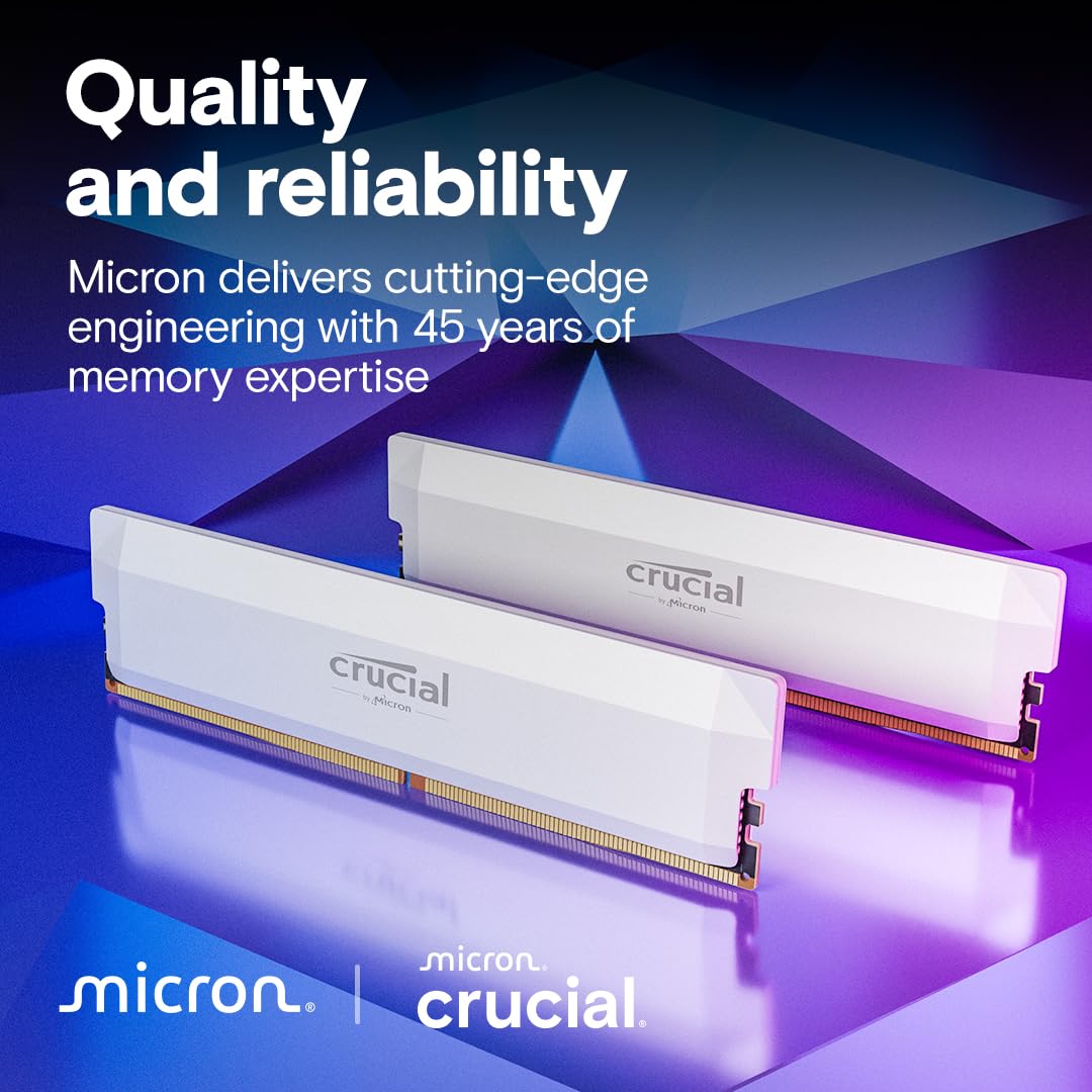 Foto 7 pulgar | Kit Ram Crucial Pro Ddr5 de 64 Gb (2 X 32 Gb) Cl40 De 6400 Mhz Blanco - Venta Internacional