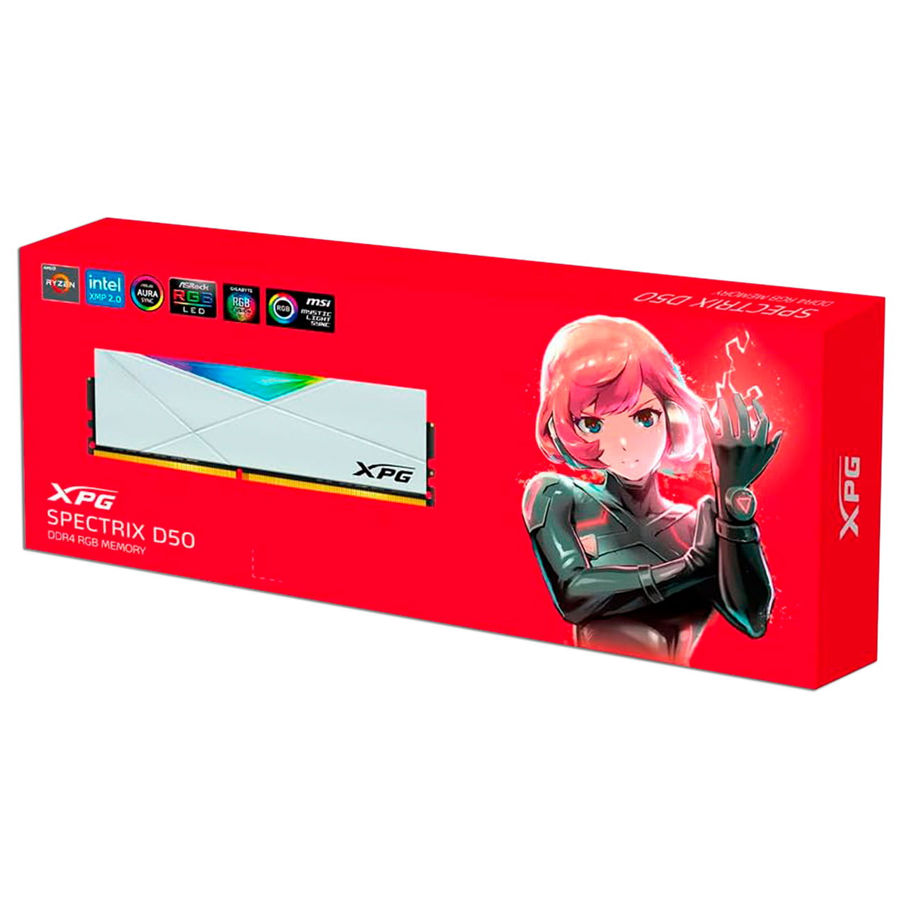 Foto 3 | Memoria Dimm XPG D50 DDR4 PC4-25600 (3200 Mhz) Cl16 16 GB (2 X 8 GB) Blanco
