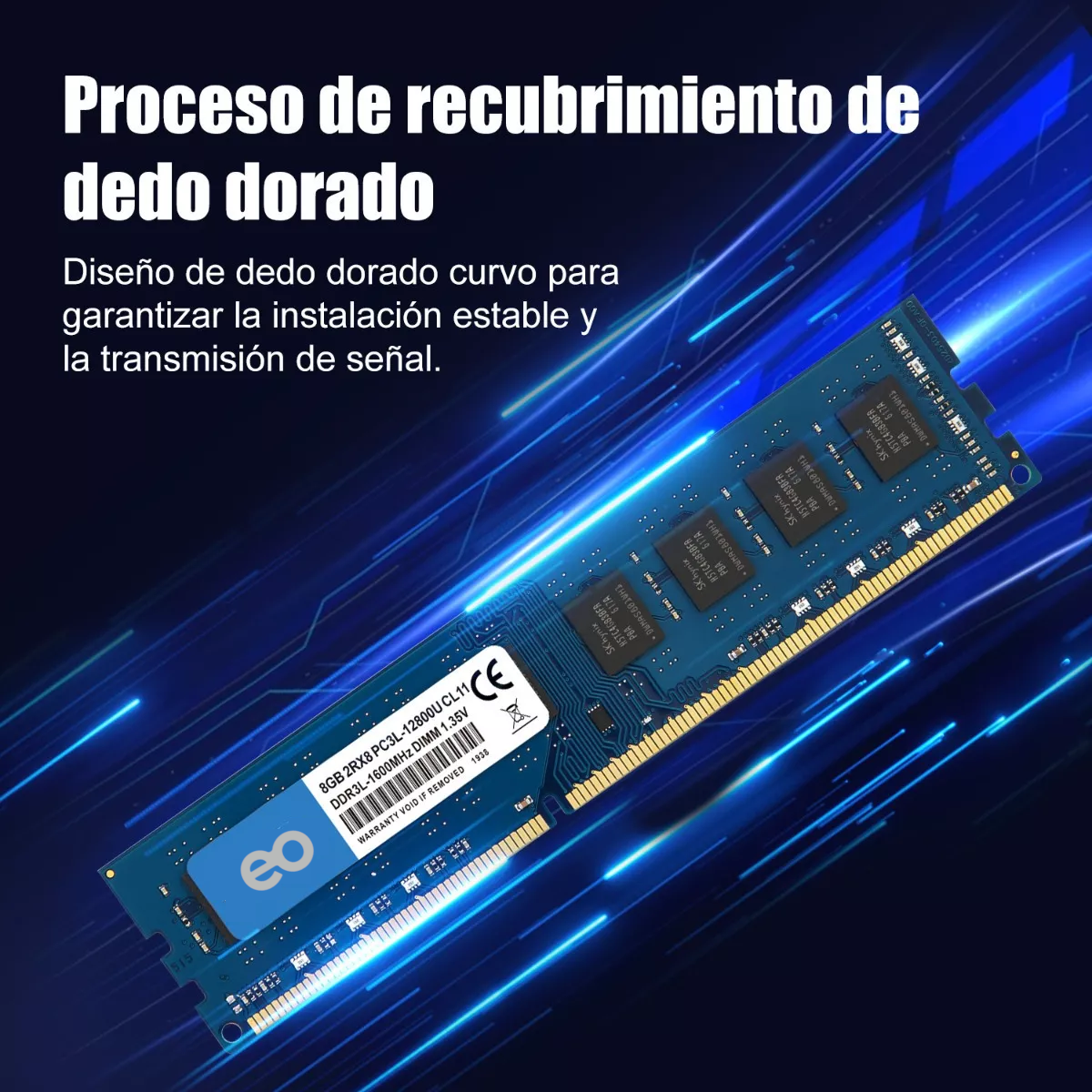 Foto 3 pulgar | Language Memoria Ram Ddr3l-1600 De 16gb (2x8gb) Eo Safe Imports Esi-9563-1 Azul