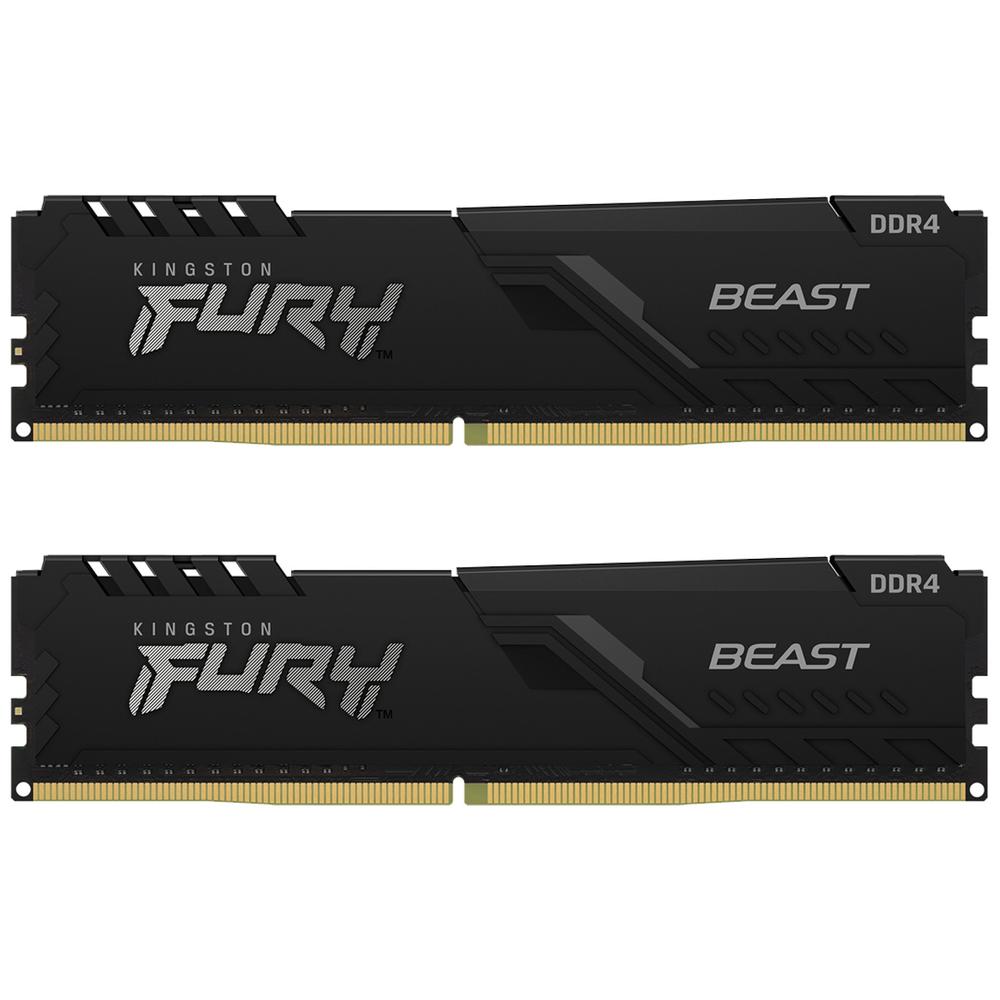 Memoria Ram Ddr4 16gb 3200mt/s Kingston Fury Beast 2x8gb Negro Kf432c16bbk2/16