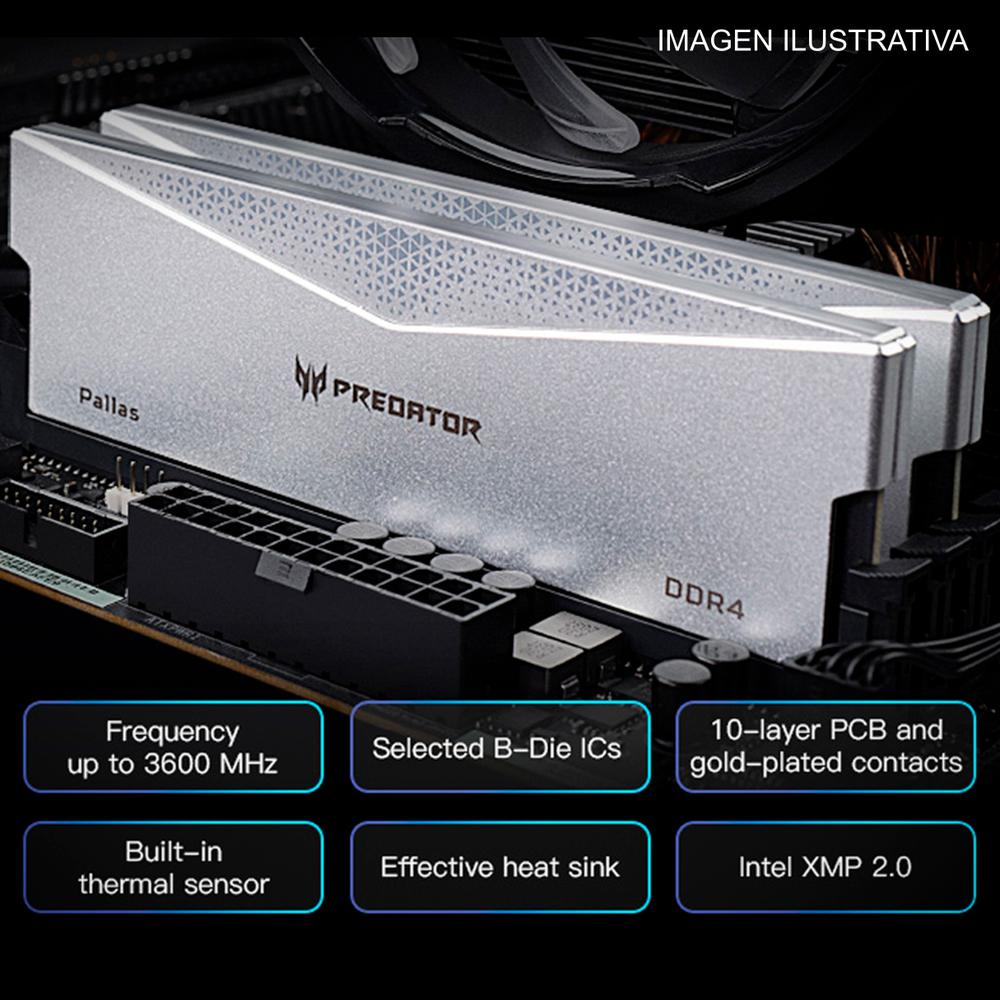 Foto 4 | Memoria Ram Ddr4 32gb 3600mhz Acer Predator Pallas 2x16gb Bl.9bwwr.346
