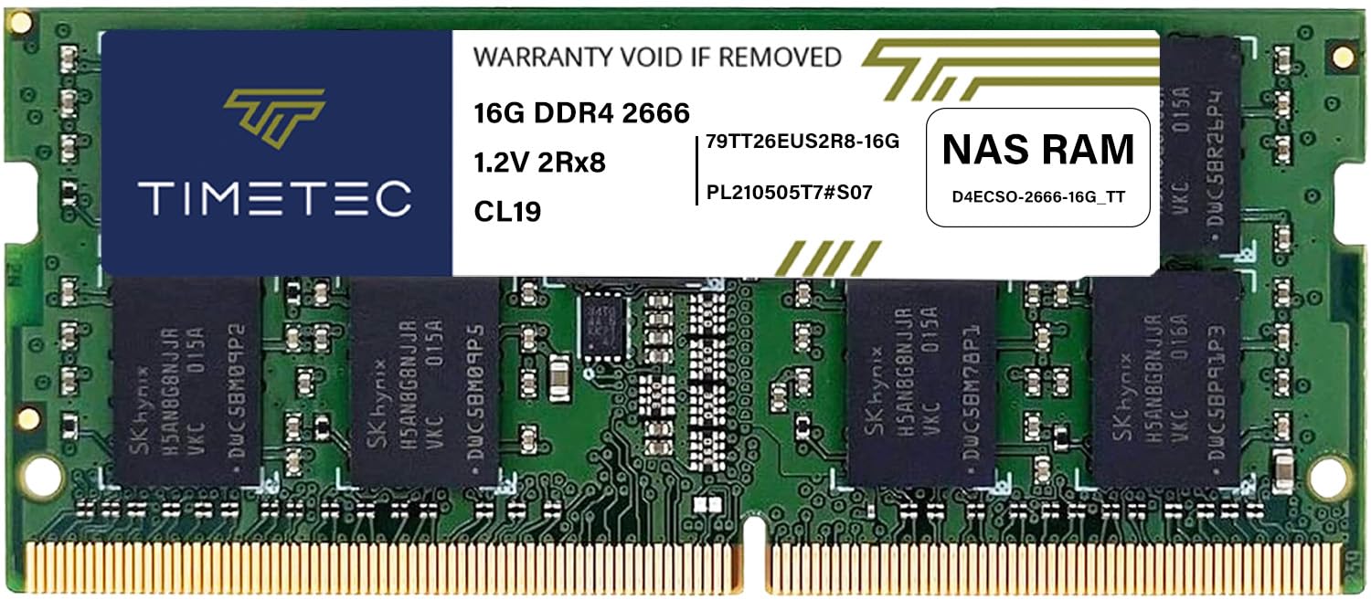 Foto 1 | Memoria Timetec Ddr4-2666, 16 Gb, Ecc, Sodimm Sin Búfer Para Synology - Venta Internacional.