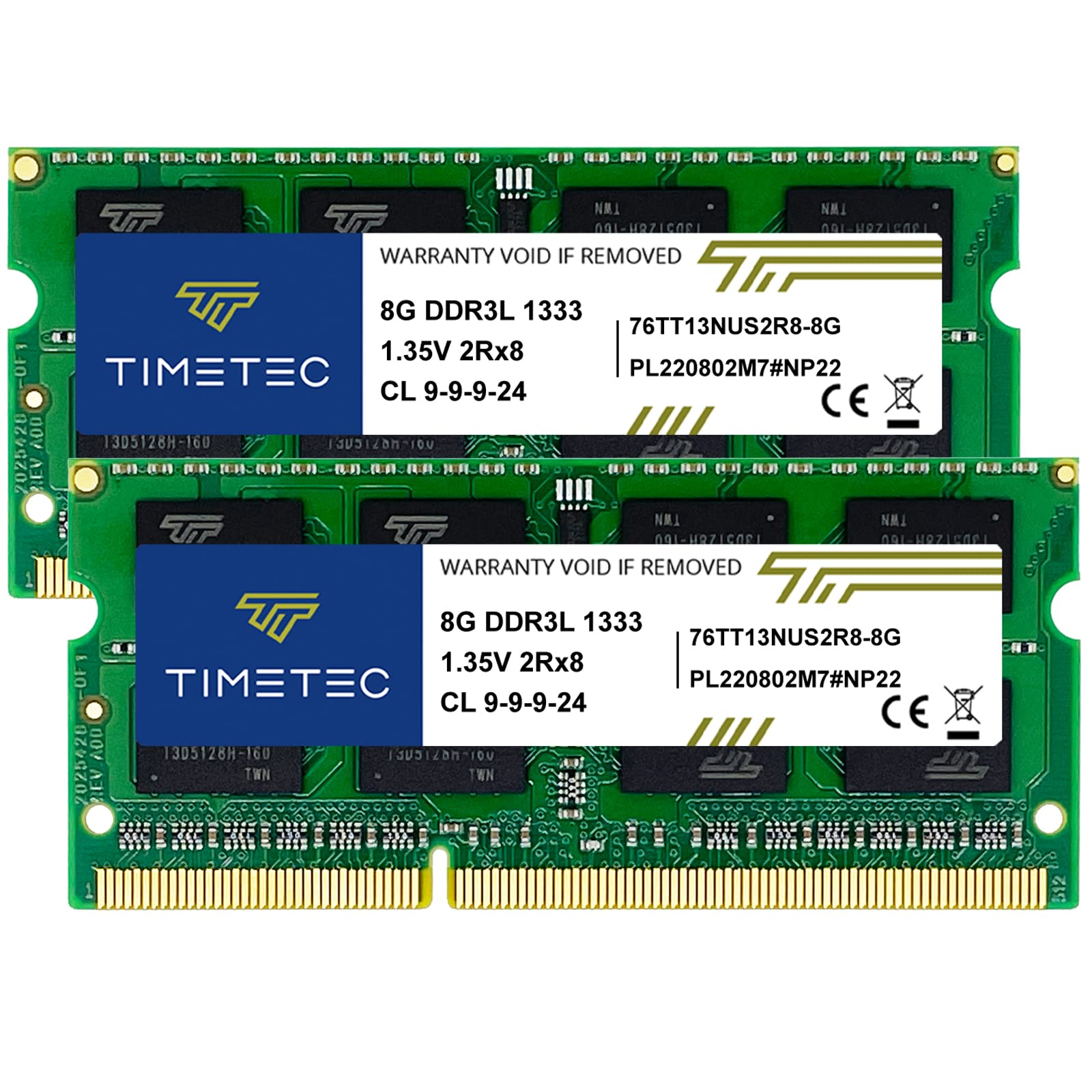 Foto 2 pulgar | Memoria Ram Timetec Kit 16 Gb (2 X 8 Gb) Ddr3 1333 Mhz Sodimm - Venta Internacional.