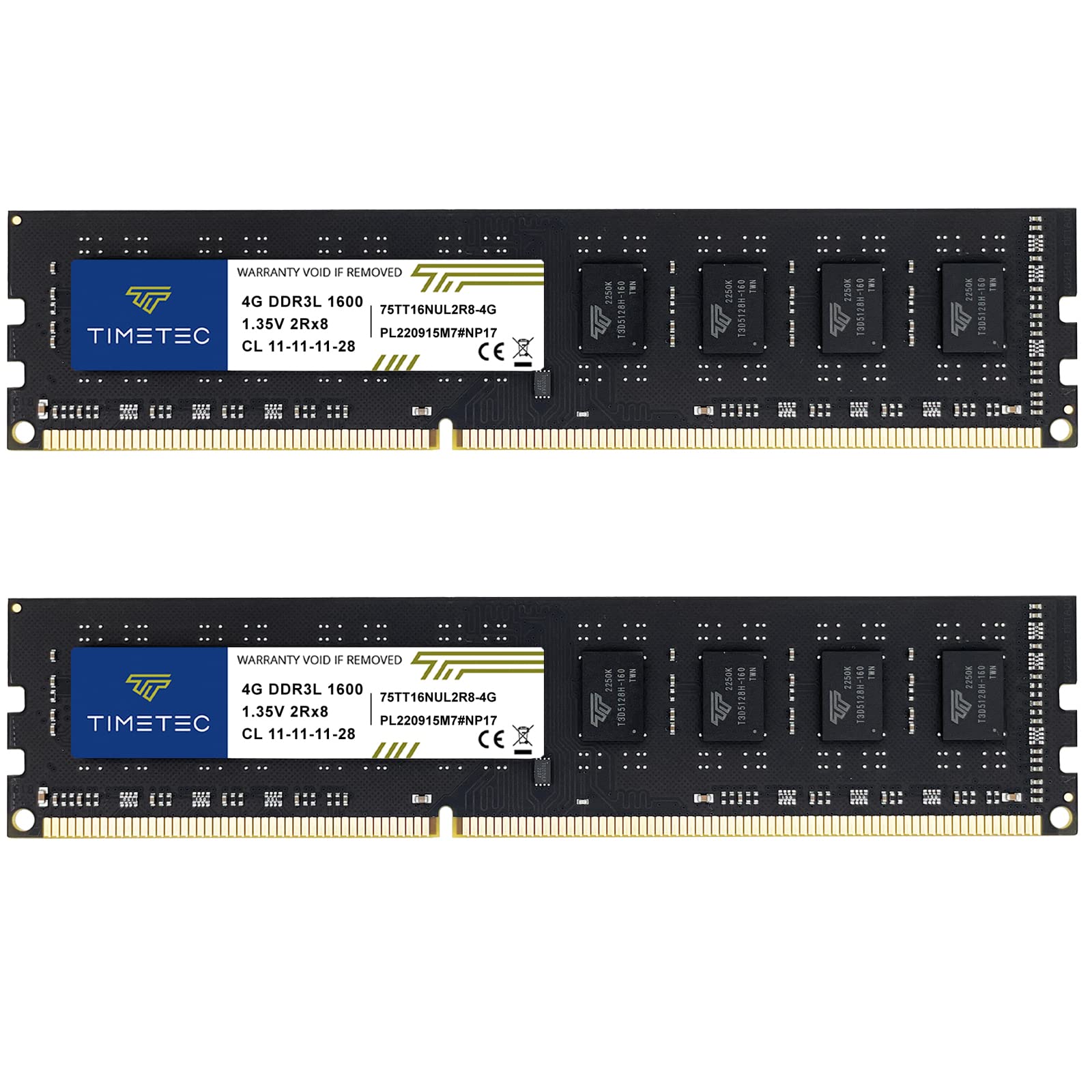 Foto 1 | Kit De Memoria Ram Timetec De 8 Gb (2 X 4 Gb) Ddr3l/ddr3 1600 Mhz - Venta Internacional.