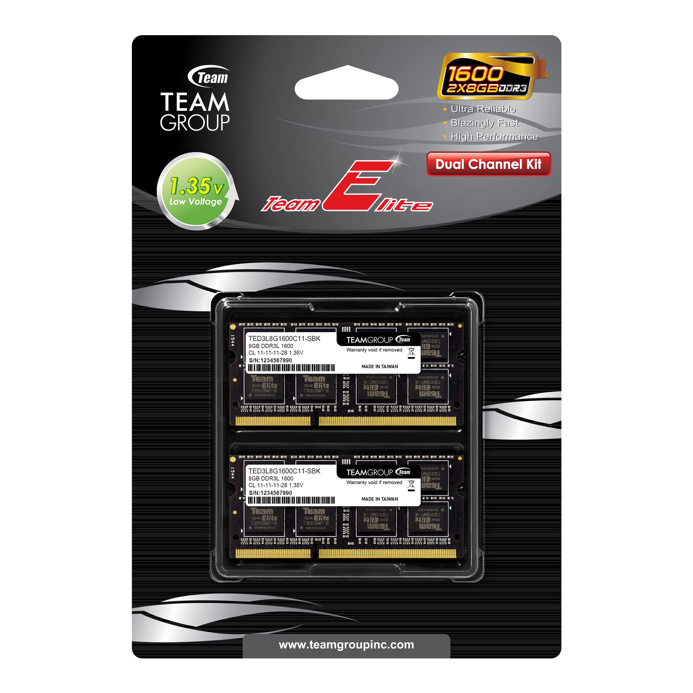 Foto 4 pulgar | Memoria Ram Teamgroup Elite Ddr3l De 16 Gb (2 X 8 Gb) 1600 Mhz - Venta Internacional.