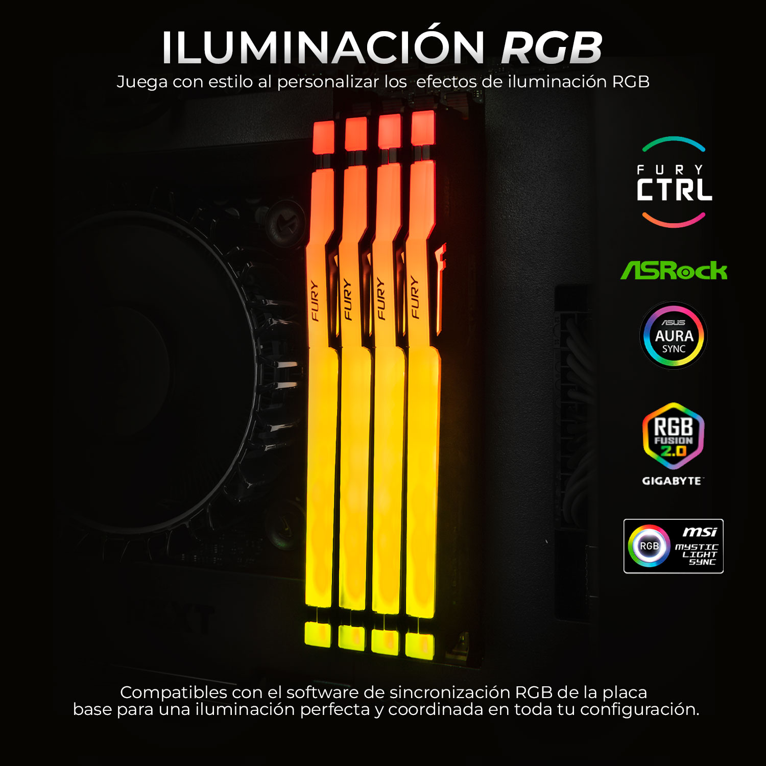 Foto 4 pulgar | Memoria Ram Xtreme Pc Gaming Kingston Fury Beast Rgb Ddr5 16gb 5600mt/s 1x16gb Negro