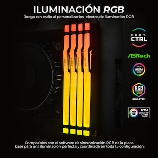 Foto 3 | Memoria Ram Xtreme Pc Gaming Kingston Fury Beast Rgb Ddr5 32gb 5600mt/s 1x32gb Negro