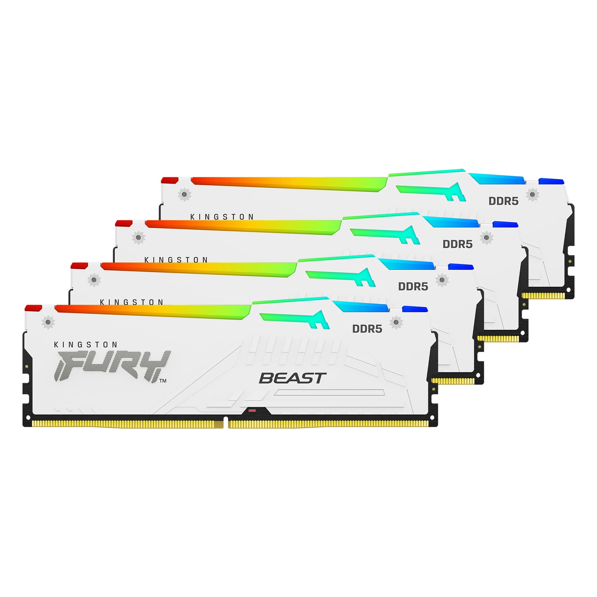 Foto 1 | Memoria Kingston Fury Beast Rgb Blanca Ddr5 De 128 Gb (4 X 32 Gb) - Venta Internacional.
