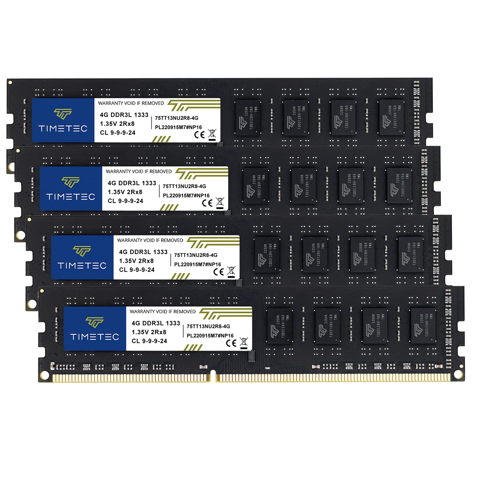 Foto 2 pulgar | Kit De Memoria Ram Timetec De 16 Gb (4 X 4 Gb) Ddr3 1333 Mhz Pc3-10600 - Venta Internacional.