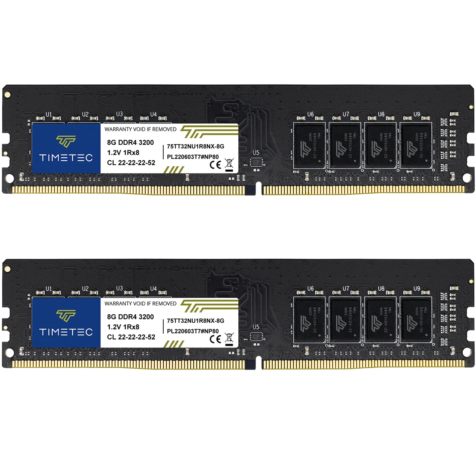 Foto 2 pulgar | Memoria Ram Timetec Kit De 16 Gb (2 X 8 Gb) Ddr4 3200 Mhz Sin Ecc - Venta Internacional.