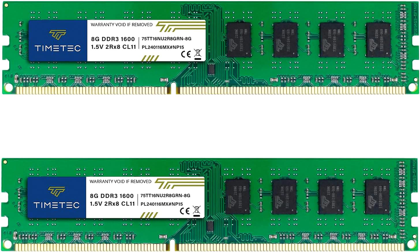 Foto 2 pulgar | Kit De Memoria Ram Timetec De 16 Gb (2 X 8 Gb) Ddr3 1600 Mhz Pc3-12800 - Venta Internacional.
