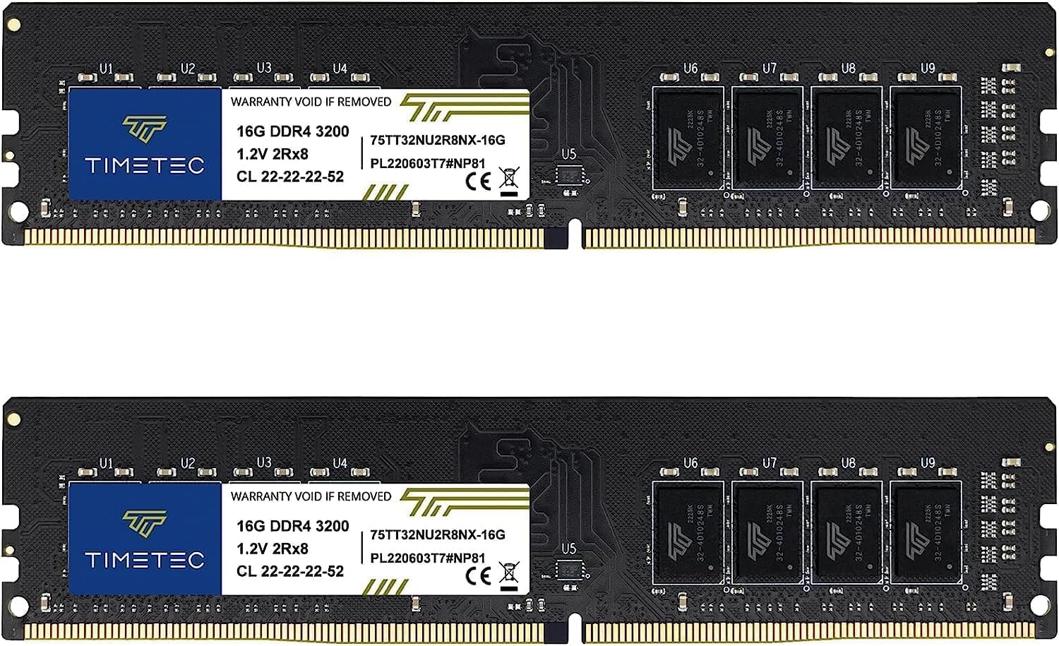 Foto 2 | Kit De Memoria Ram Timetec De 32 Gb (2 X 16 Gb) Ddr4 3200 Mhz Pc4-25600 - Venta Internacional.