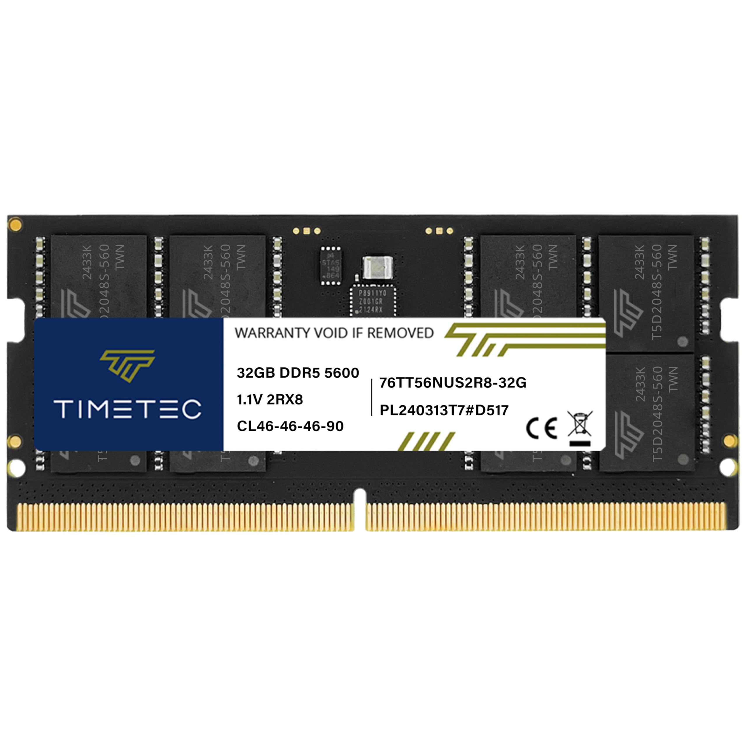 Foto 2 pulgar | Módulo Ram De Memoria Portátil Timetec 32 Gb Ddr5 5600 Mhz Pc5-44800 - Venta Internacional.
