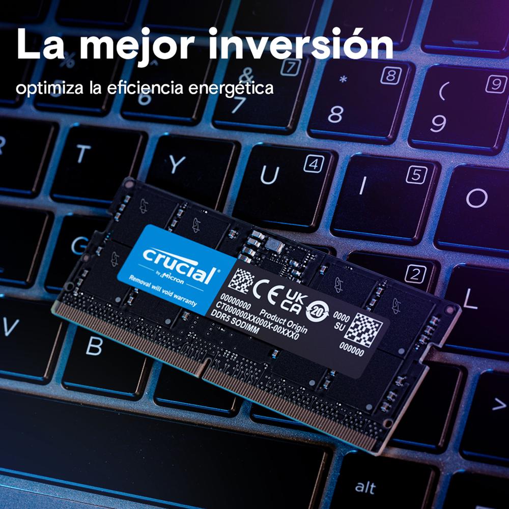 Foto 4 pulgar | Memoria Ram Ddr5 16gb 5600mt/s Crucial 1x16gb Laptop Negro