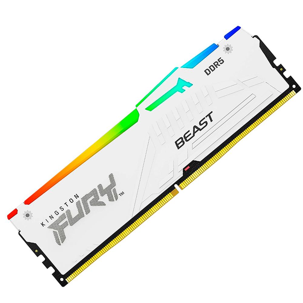 Foto 4 pulgar | Memoria Ram Ddr5 32gb 5200mt/s Kingston Fury Beast Rgb 1x32gb Blanco Kf552c36bwea-32