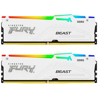 Foto 1 | Memoria RAM DDR5 64 GB 5600mt/s Kingston Fury Beast RGB 2x32 GB KF556C36BWEAK2-64 Blanco