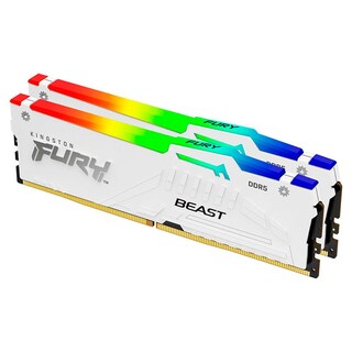 Foto 2 | Memoria RAM DDR5 64 GB 5600mt/s Kingston Fury Beast RGB 2x32 GB KF556C36BWEAK2-64 Blanco