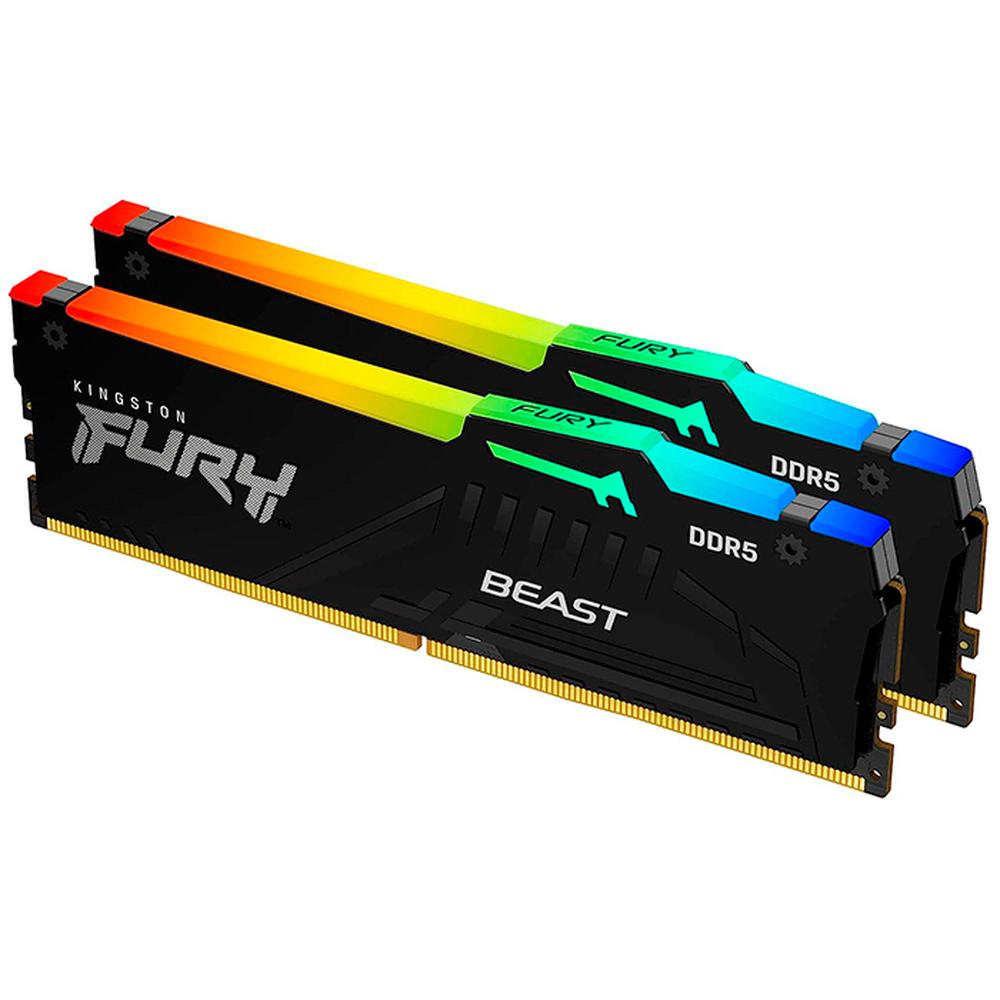 Foto 3 pulgar | Memoria Ram Ddr5 64gb 5200mt/s Kingston Fury Beast Rgb 2x32gb Kf552c36bbeak2-64 color Negro