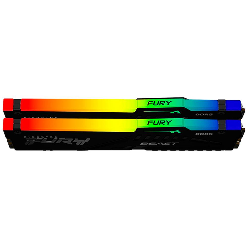 Foto 4 pulgar | Memoria Ram Ddr5 64gb 5200mt/s Kingston Fury Beast Rgb 2x32gb Kf552c36bbeak2-64 color Negro