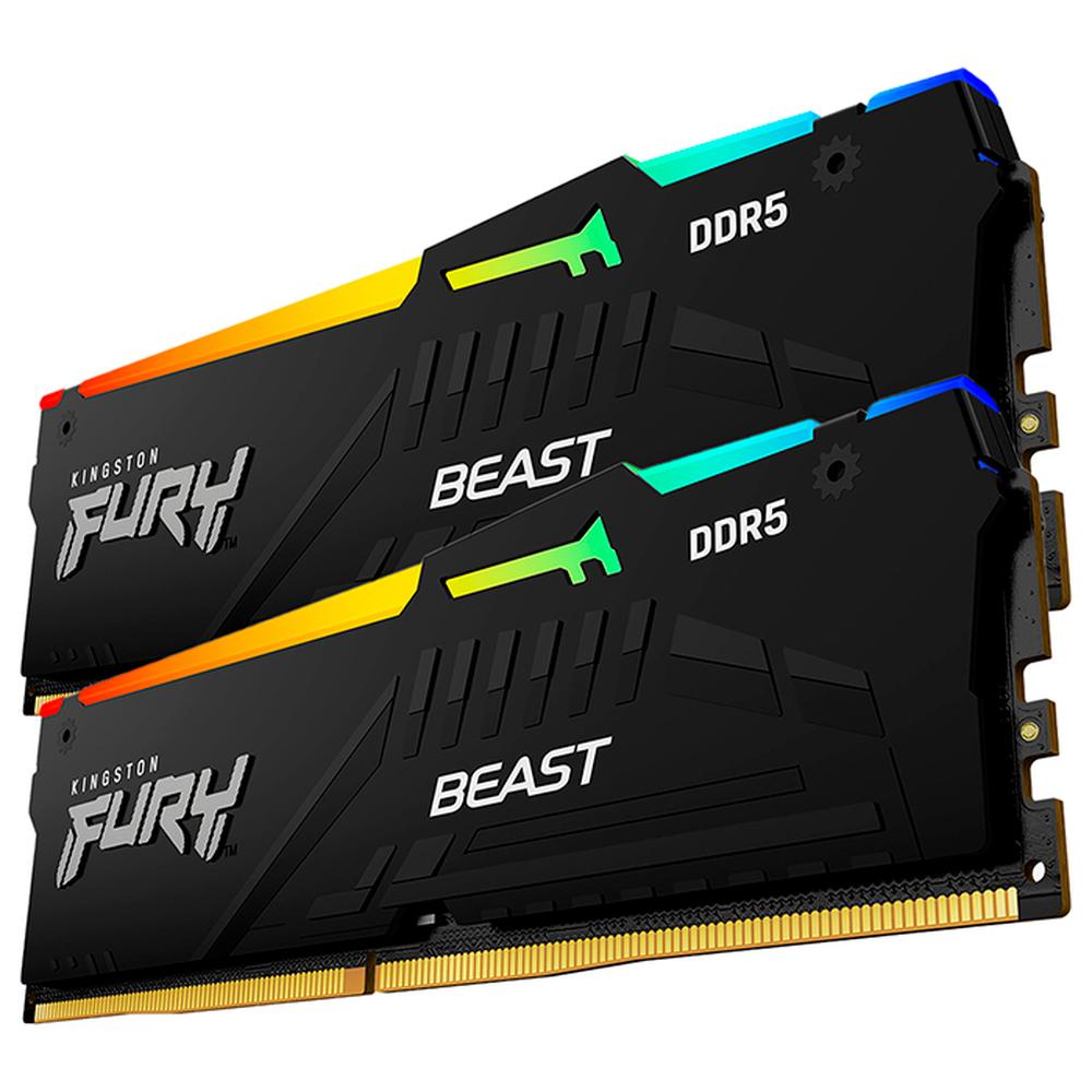 Foto 5 pulgar | Memoria Ram Ddr5 64gb 5200mt/s Kingston Fury Beast Rgb 2x32gb Kf552c36bbeak2-64 color Negro