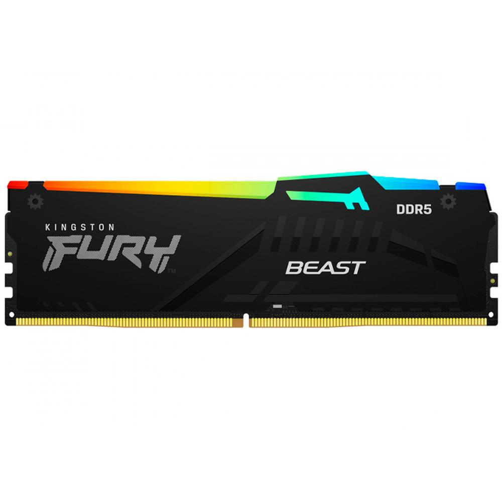 Foto 2 pulgar | Memoria Ram Ddr5 32gb 5200mt/s Kingston Fury Beast Rgb 1x32gb Kf552c40bba-32 Color Negro