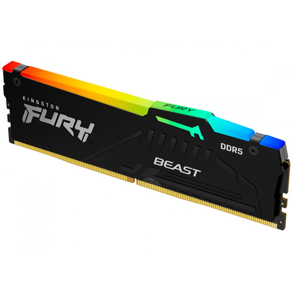 Foto 3 pulgar | Memoria Ram Ddr5 32gb 5200mt/s Kingston Fury Beast Rgb 1x32gb Kf552c40bba-32 Color Negro