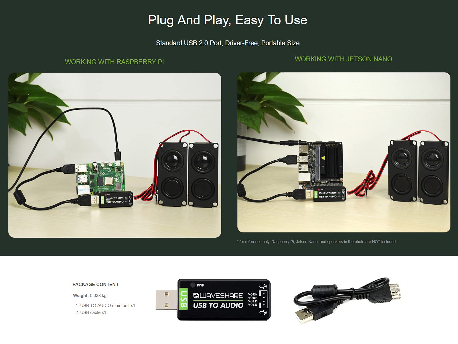 Foto 5 | Tarjeta De Sonido Usb Waveshare Para Raspberry Pi/jetson Nano - Venta Internacional.
