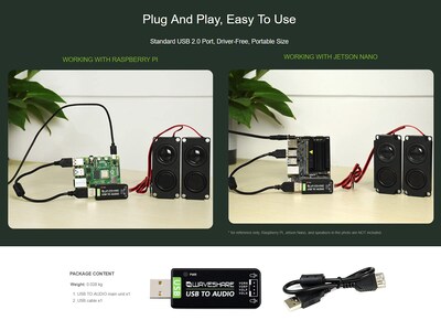 Foto 5 | Tarjeta De Sonido Usb Waveshare Para Raspberry Pi/jetson Nano - Venta Internacional.