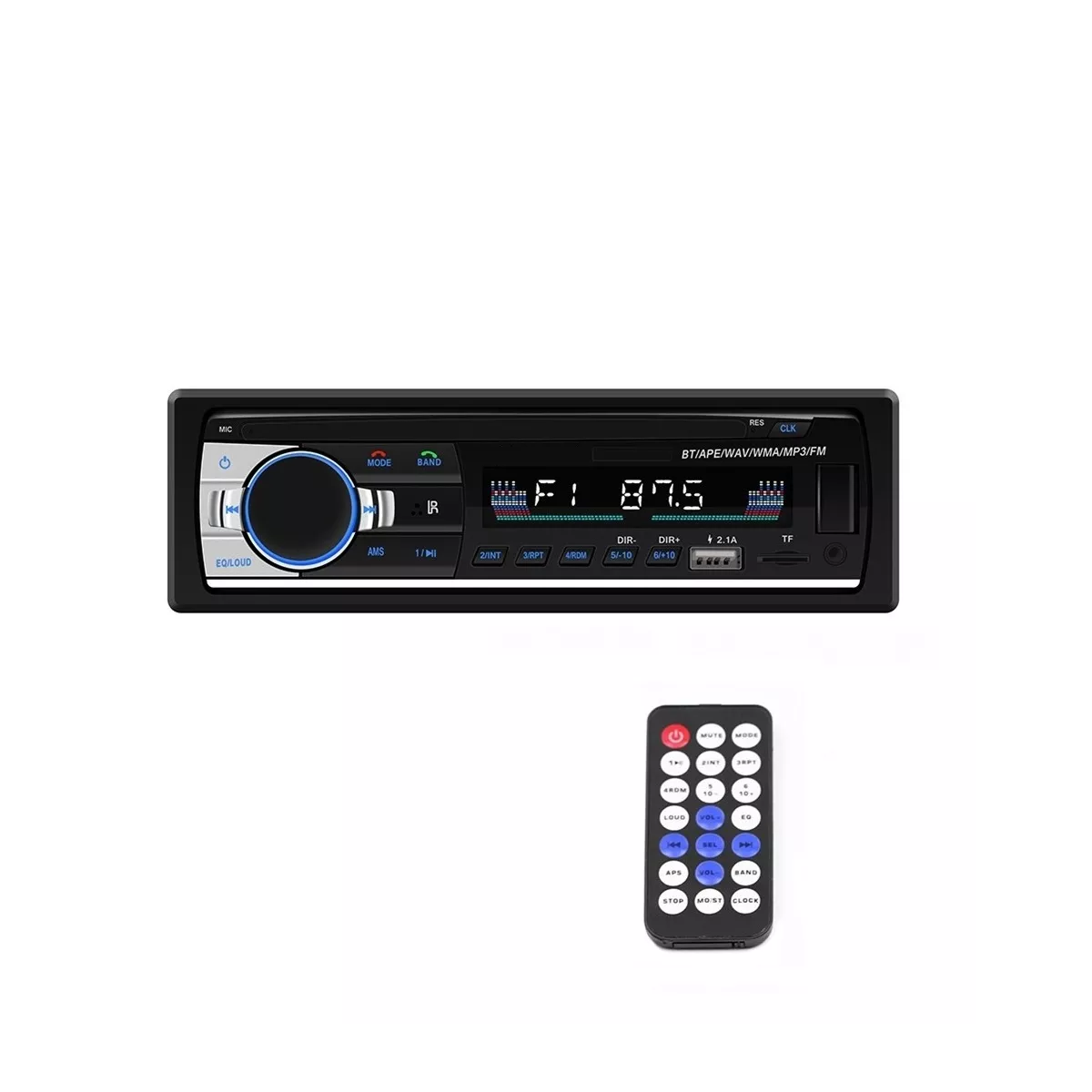 Reproductor Autoestéreo Eo Safe Imports ESI-4804 color Negro USB Auxiliar Bluetooth