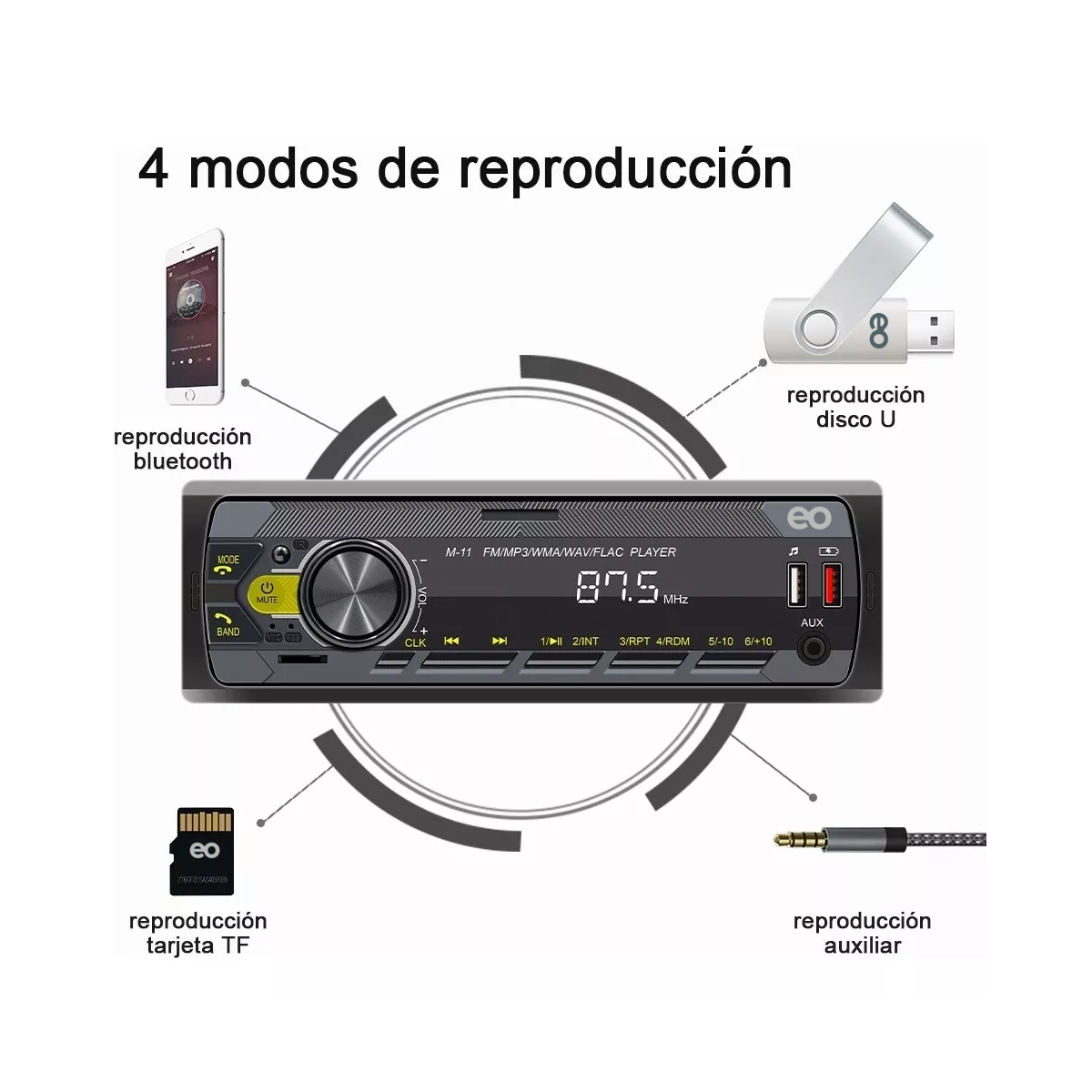 Foto 6 pulgar | Reproductor De Mp3 Estéreo Bluetooth Eo Safe Imports Esi-4797-1 Negro