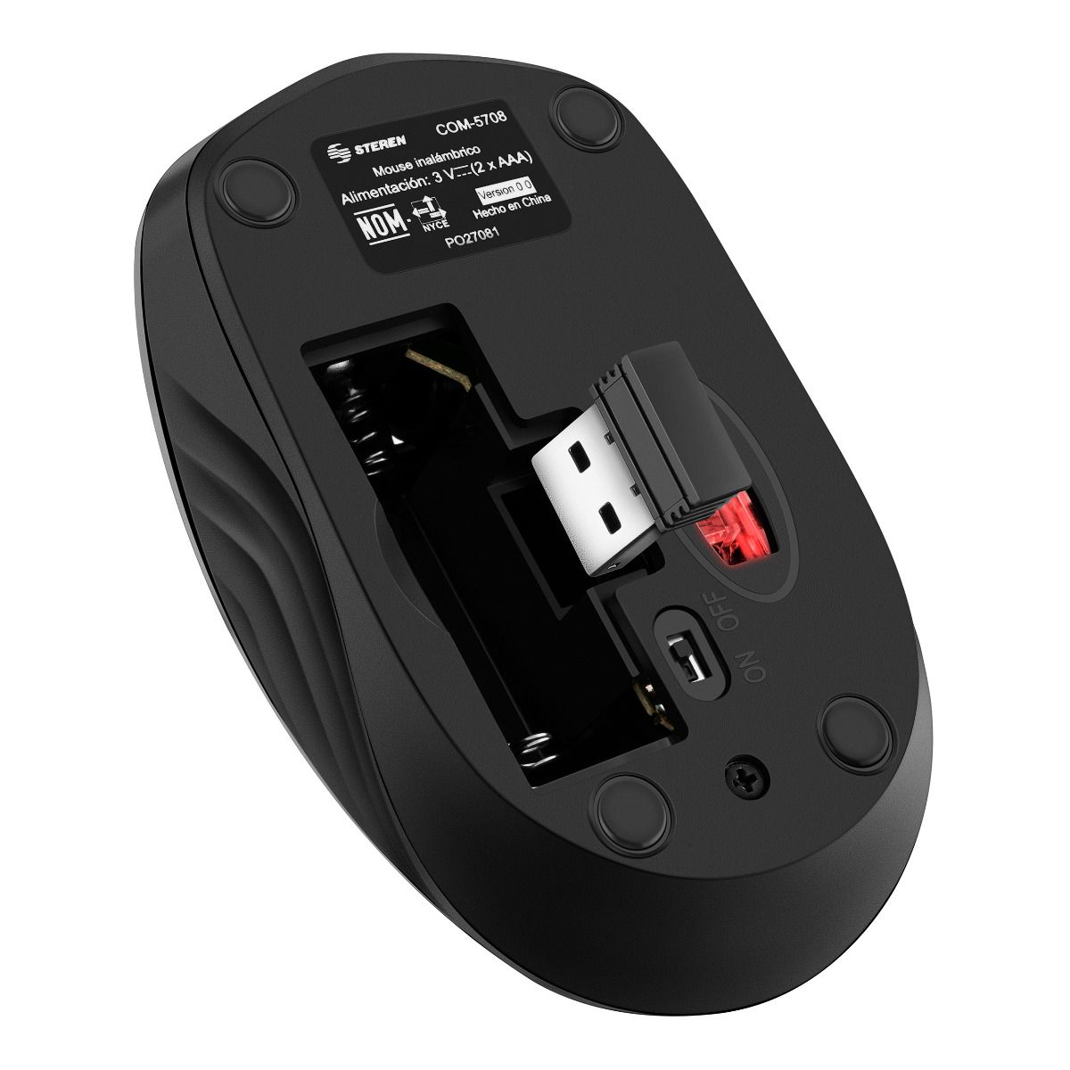 Foto 4 pulgar | Mouse Óptico Inalámbrico Steren Com-5708 color Negro