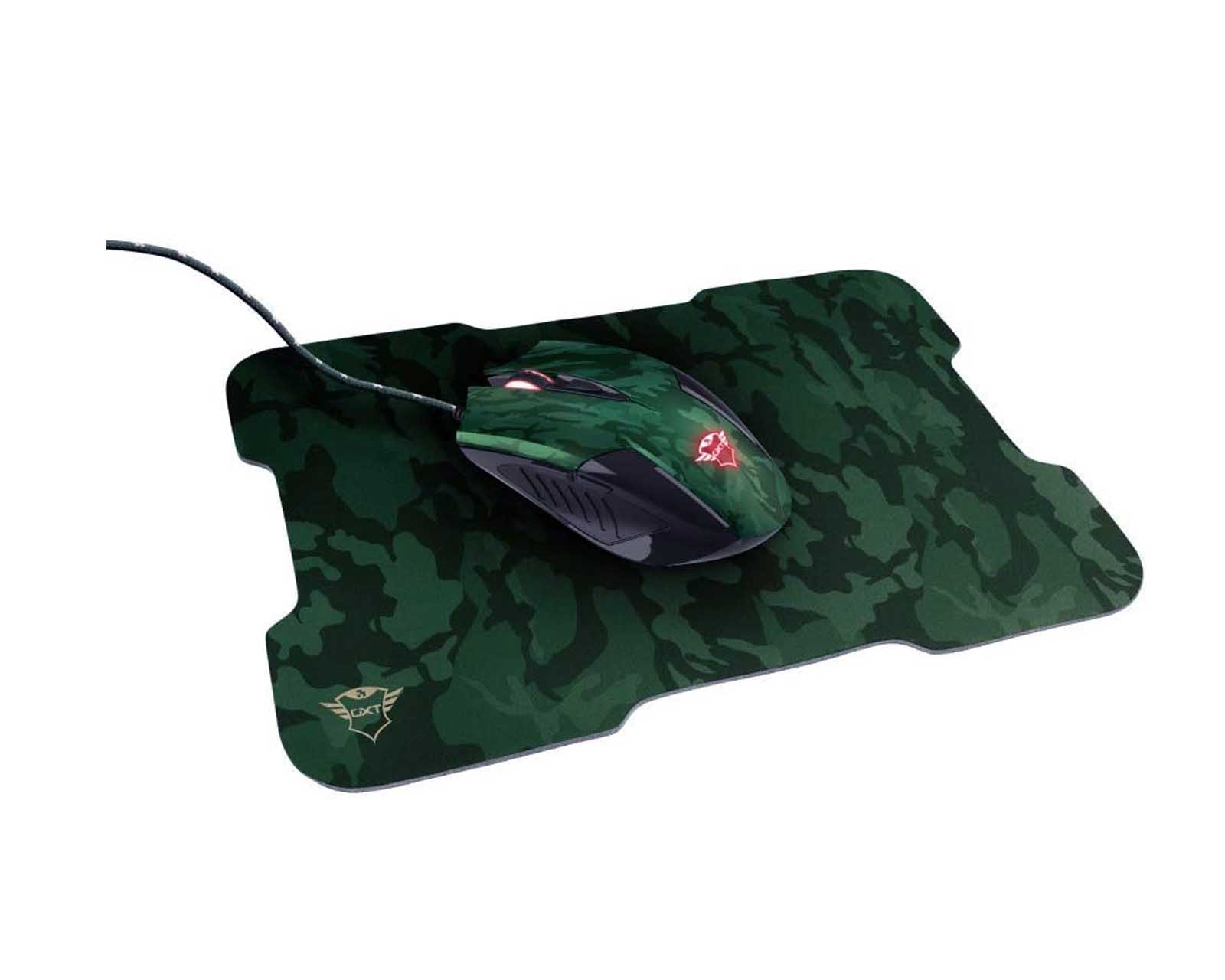 Foto 2 pulgar | Trust Gaming Pack De Mouse & Mouse Pad Rixa Camuflaje