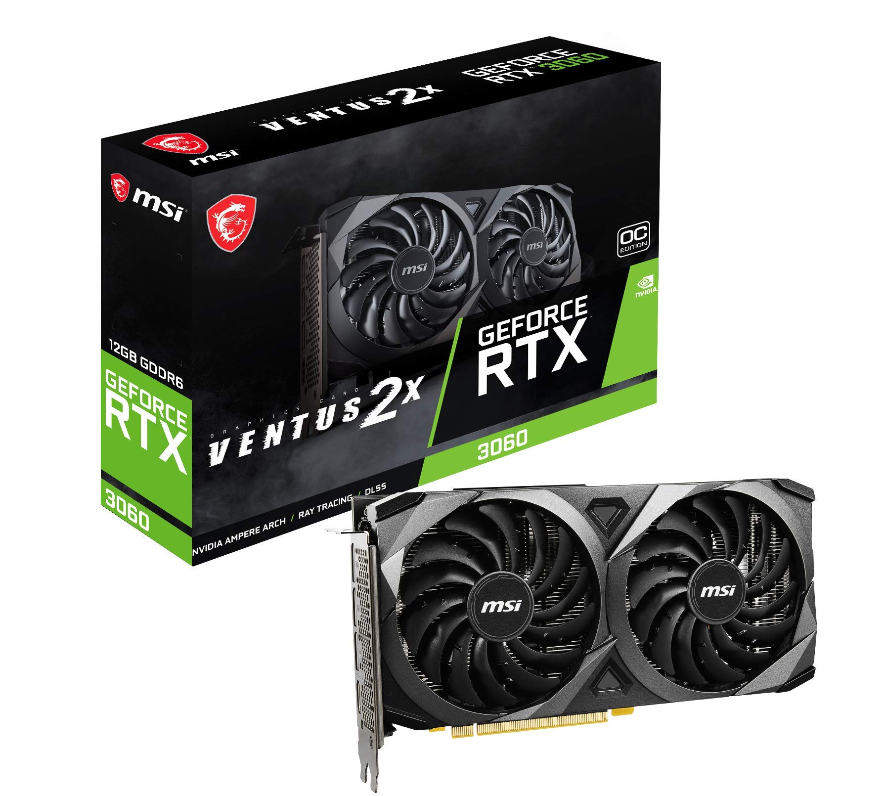 Foto 2 pulgar | Tarjeta Gráfica Para Juegos Msi Geforce Rtx 3060 Ventus 2x 12gb - Venta Internacional.